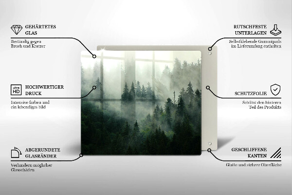 Kryt na indukčnú dosku Hmlistá lesná krajina