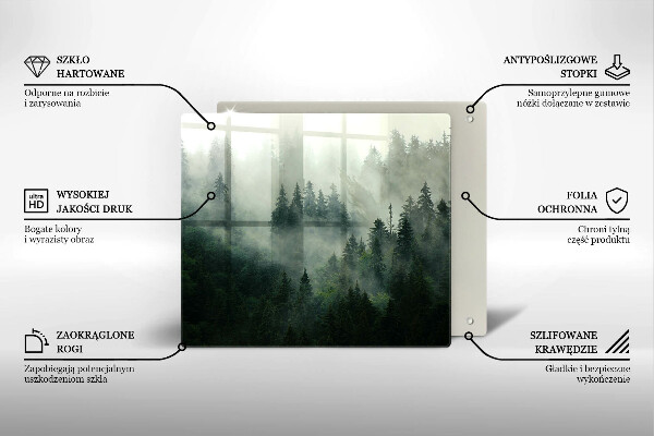 Kryt na indukčnú dosku Hmlistá lesná krajina