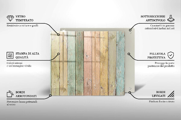 Kryt na indukčnú dosku Farebné vintage dosky