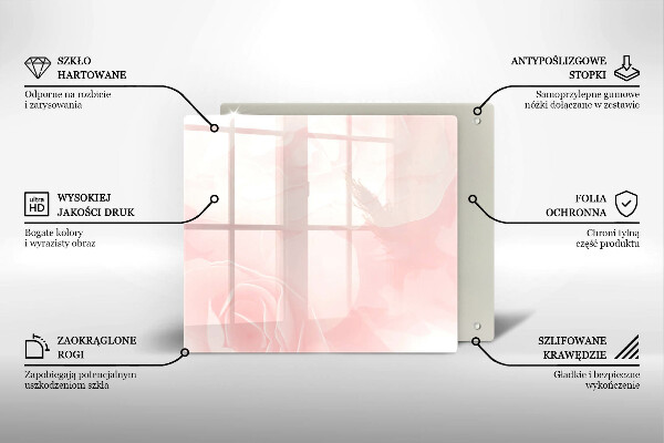 Kryt na indukčnú dosku Pozadie pastelových ruží