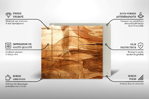 Kryt na indukčnú dosku Textúra drevenej dosky