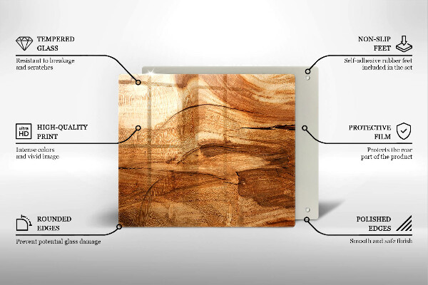 Kryt na indukčnú dosku Textúra drevenej dosky