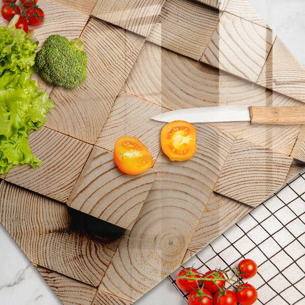 Kalené sklo za sporák Drevené štvorce