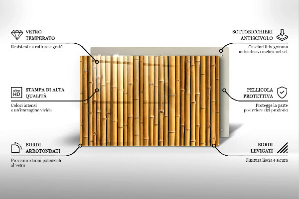 Sklo za varnú dosku Prírodný boho bambus