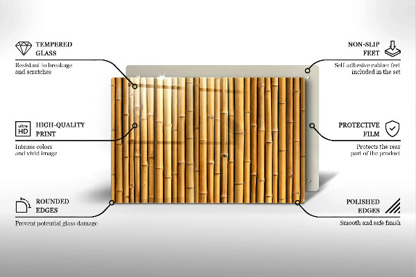 Sklo za varnú dosku Prírodný boho bambus