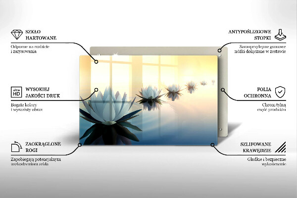 Sklo za varnú dosku Lily kvety na vode