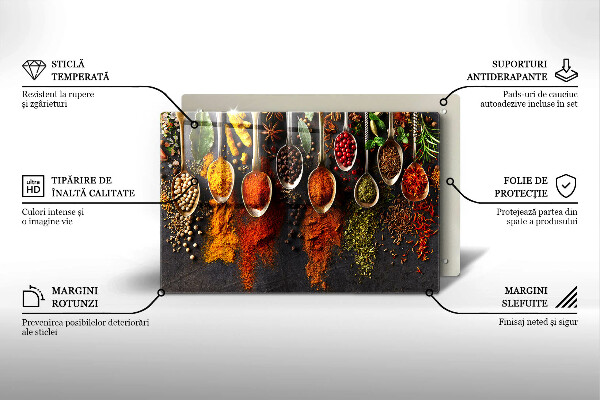 Sklo za varnú dosku Lyžice s korením