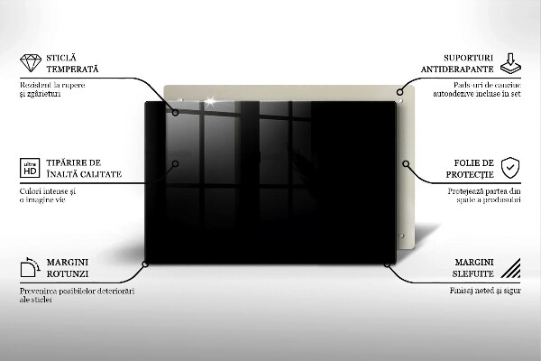 Sklo za varnú dosku Čierna farba