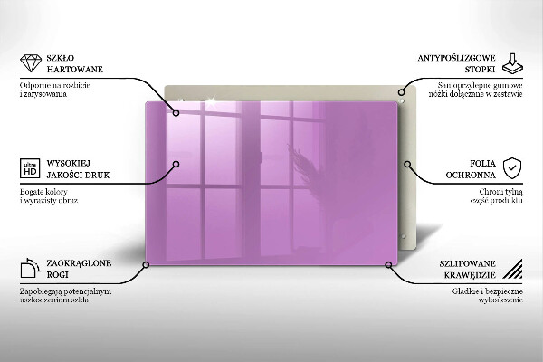 Sklo za varnú dosku Fialová farba