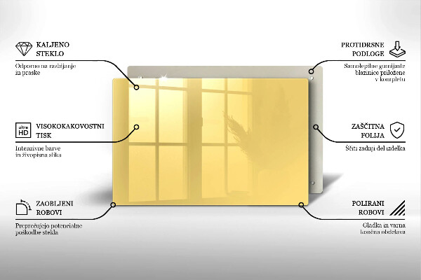 Sklenený kryt za sporák žltá