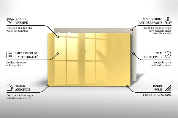 Sklenený kryt za sporák žltá