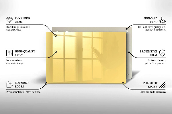 Sklenený kryt za sporák žltá