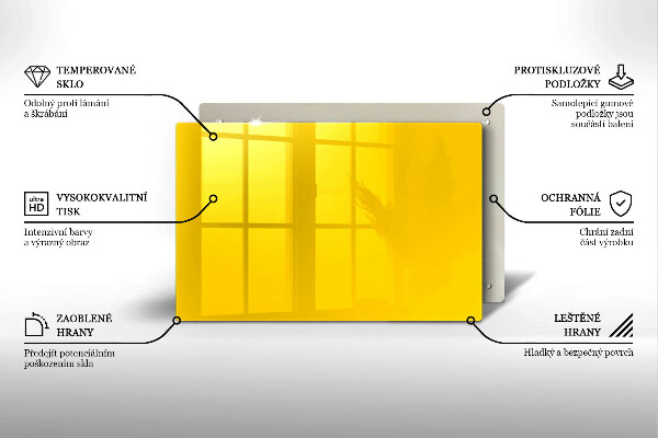 Sklenený kryt za sporák žltá