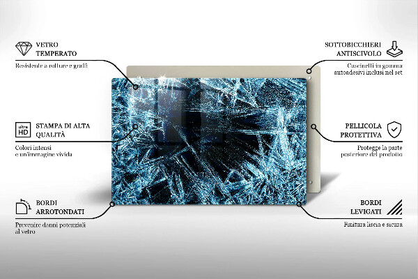 Kryt na indukčnú dosku Štruktúra ostrého ľadu