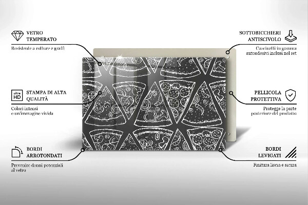 Sklo za varnú dosku Pizza ilustrácie