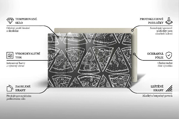 Sklo za varnú dosku Pizza ilustrácie