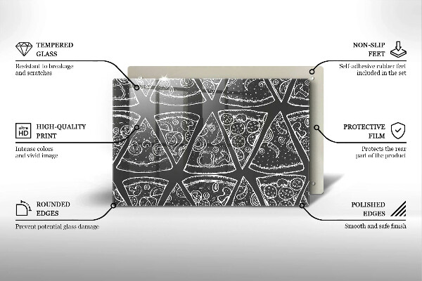 Sklo za varnú dosku Pizza ilustrácie