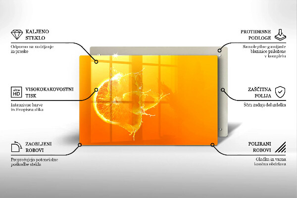 Sklo za varnú dosku Šťavnaté oranžové ovocie