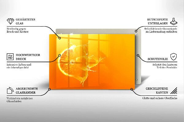 Sklo za varnú dosku Šťavnaté oranžové ovocie