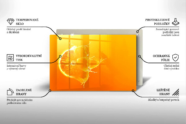 Sklo za varnú dosku Šťavnaté oranžové ovocie