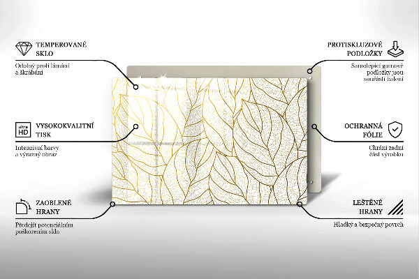 Sklo za varnú dosku Line-art listov vzor