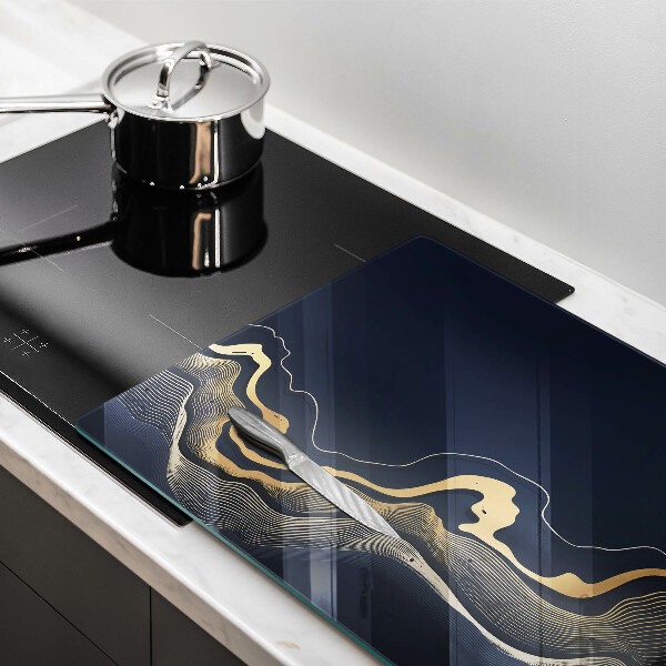 Sklo za varnú dosku Abstraktné zlaté čiary