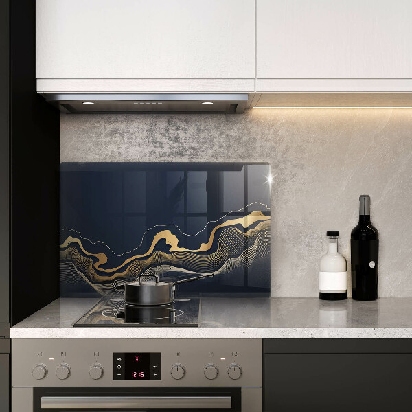 Sklo za varnú dosku Abstraktné zlaté čiary