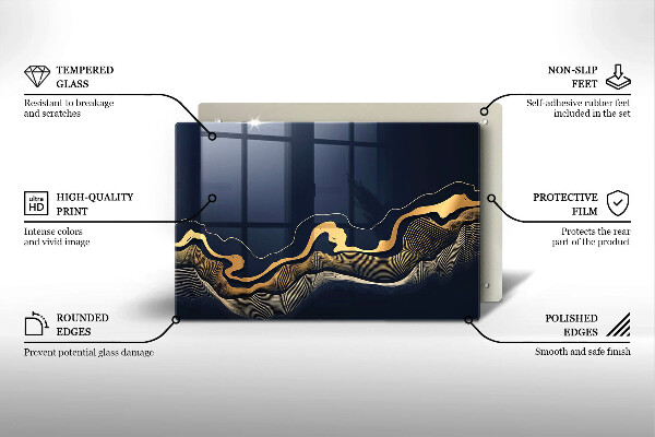 Sklo za varnú dosku Abstraktné zlaté čiary