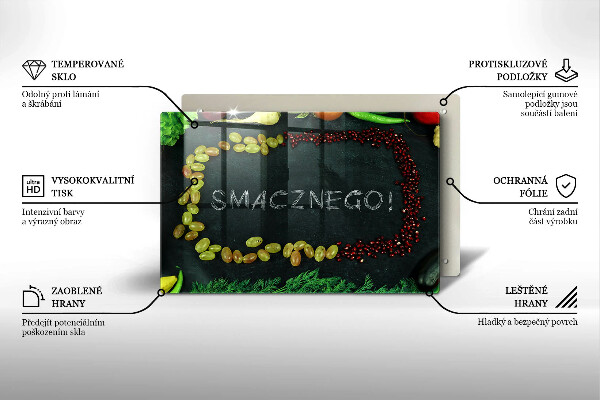 Kryt na indukčnú dosku Nápis Smacznego!