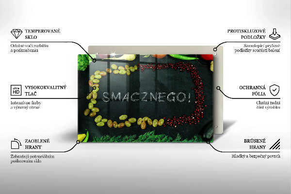Kryt na indukčnú dosku Nápis Smacznego!