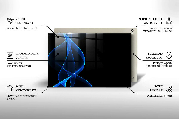 Sklo za varnú dosku Modré čiary dymu