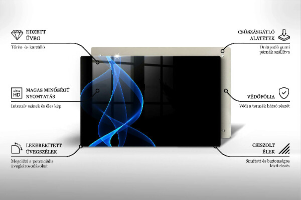 Sklo za varnú dosku Modré čiary dymu