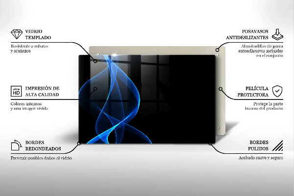 Sklo za varnú dosku Modré čiary dymu