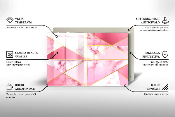 Sklo za varnú dosku Geometrický mramor