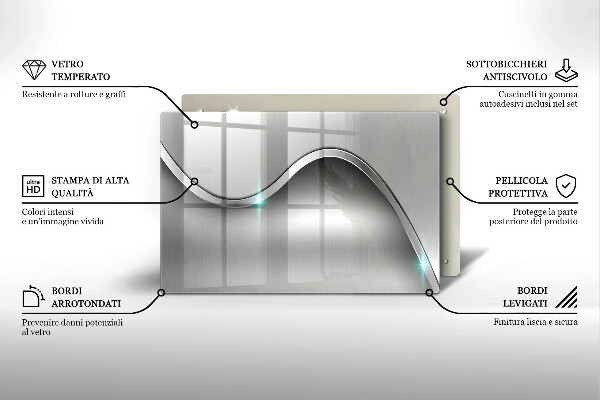 Kalené sklo za sporák Kovová abstrakcia