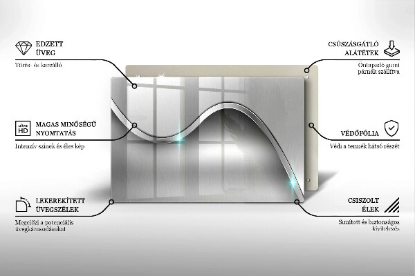 Kalené sklo za sporák Kovová abstrakcia