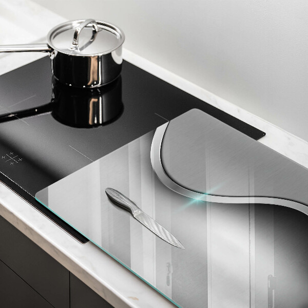 Kalené sklo za sporák Kovová abstrakcia