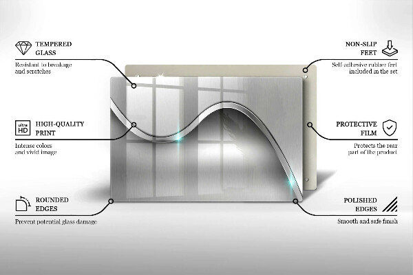 Kalené sklo za sporák Kovová abstrakcia
