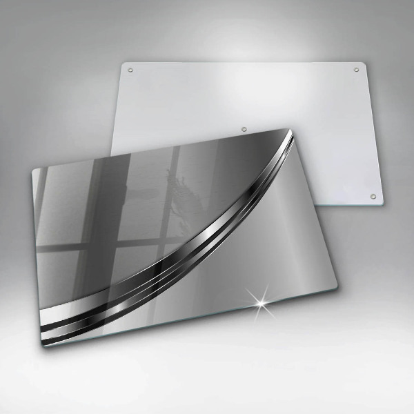 Kalené sklo za sporák Kovová abstrakcia