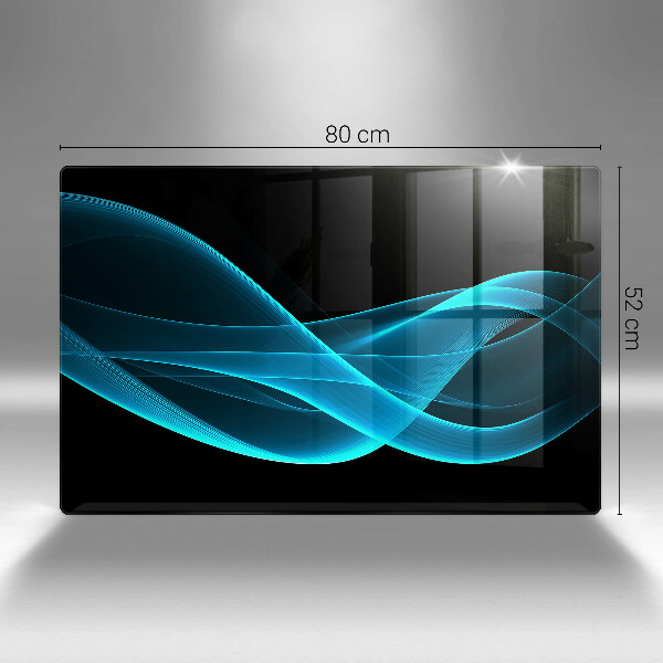 Kalené sklo za sporák Modrá abstrakcia