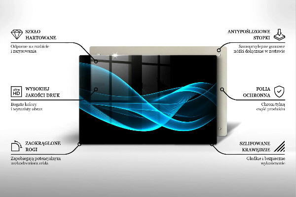 Kalené sklo za sporák Modrá abstrakcia