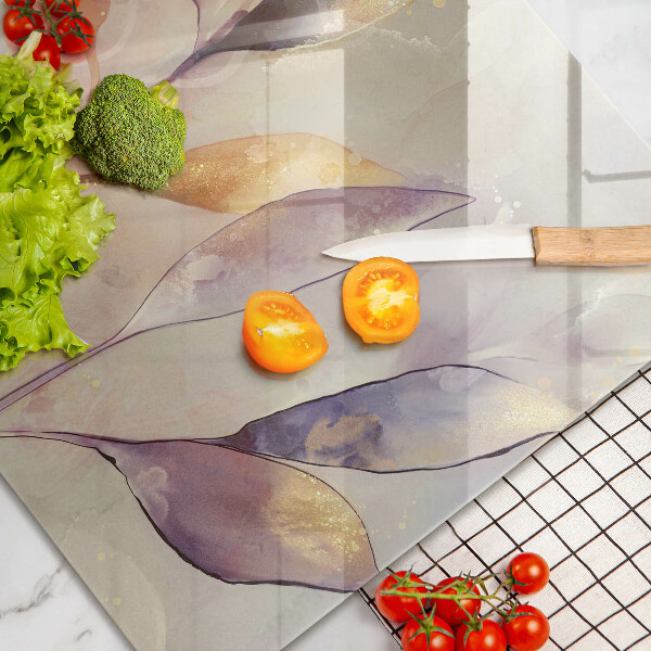 Kalené sklo za sporák Maľované boho listy