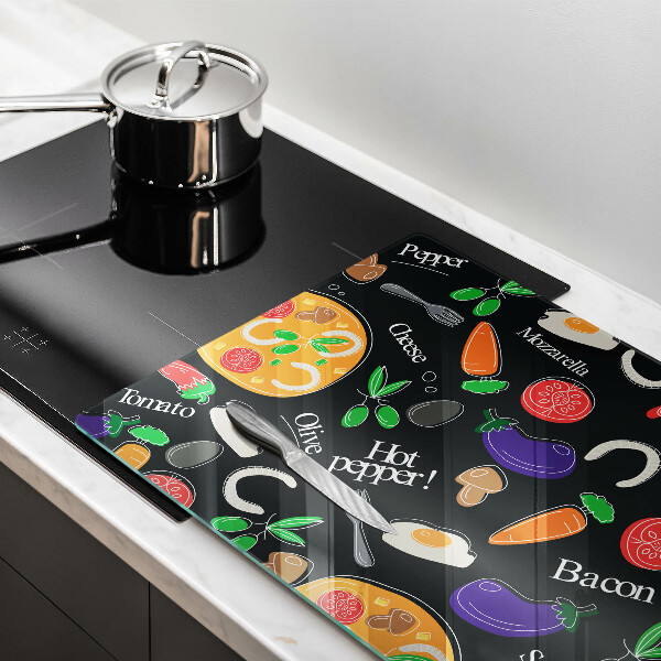 Sklo za varnú dosku Jedlo ilustrácie