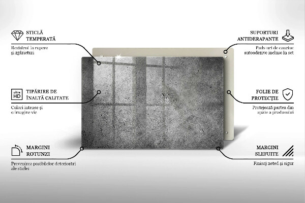 Kalené sklo za sporák Textúra betónového kameňa