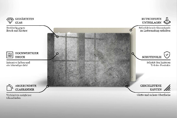 Kalené sklo za sporák Textúra betónového kameňa
