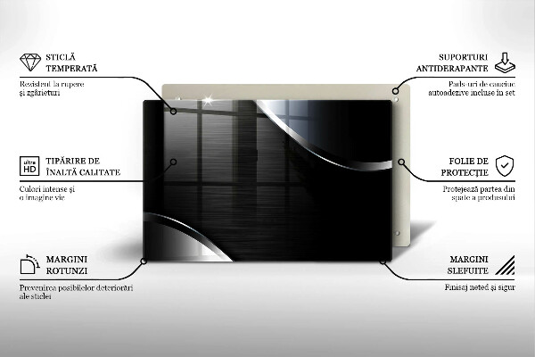 Sklo za varnú dosku Kovová abstrakcia