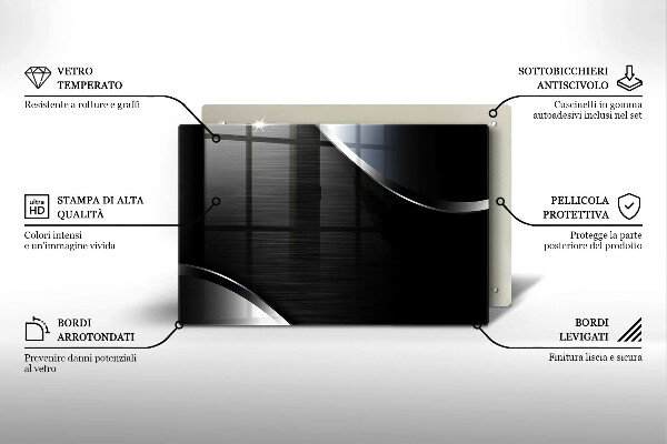 Sklo za varnú dosku Kovová abstrakcia