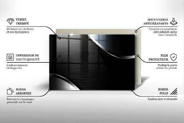 Sklo za varnú dosku Kovová abstrakcia