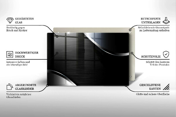 Sklo za varnú dosku Kovová abstrakcia