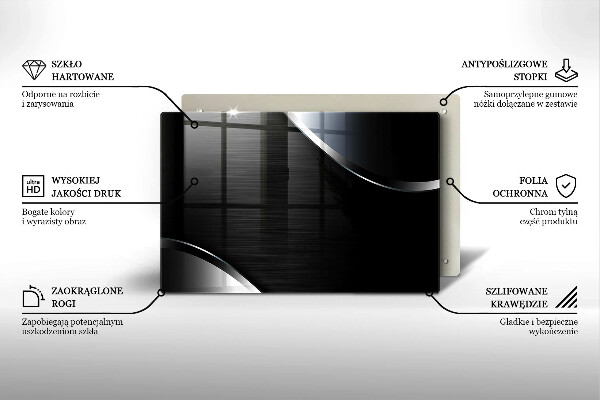 Sklo za varnú dosku Kovová abstrakcia